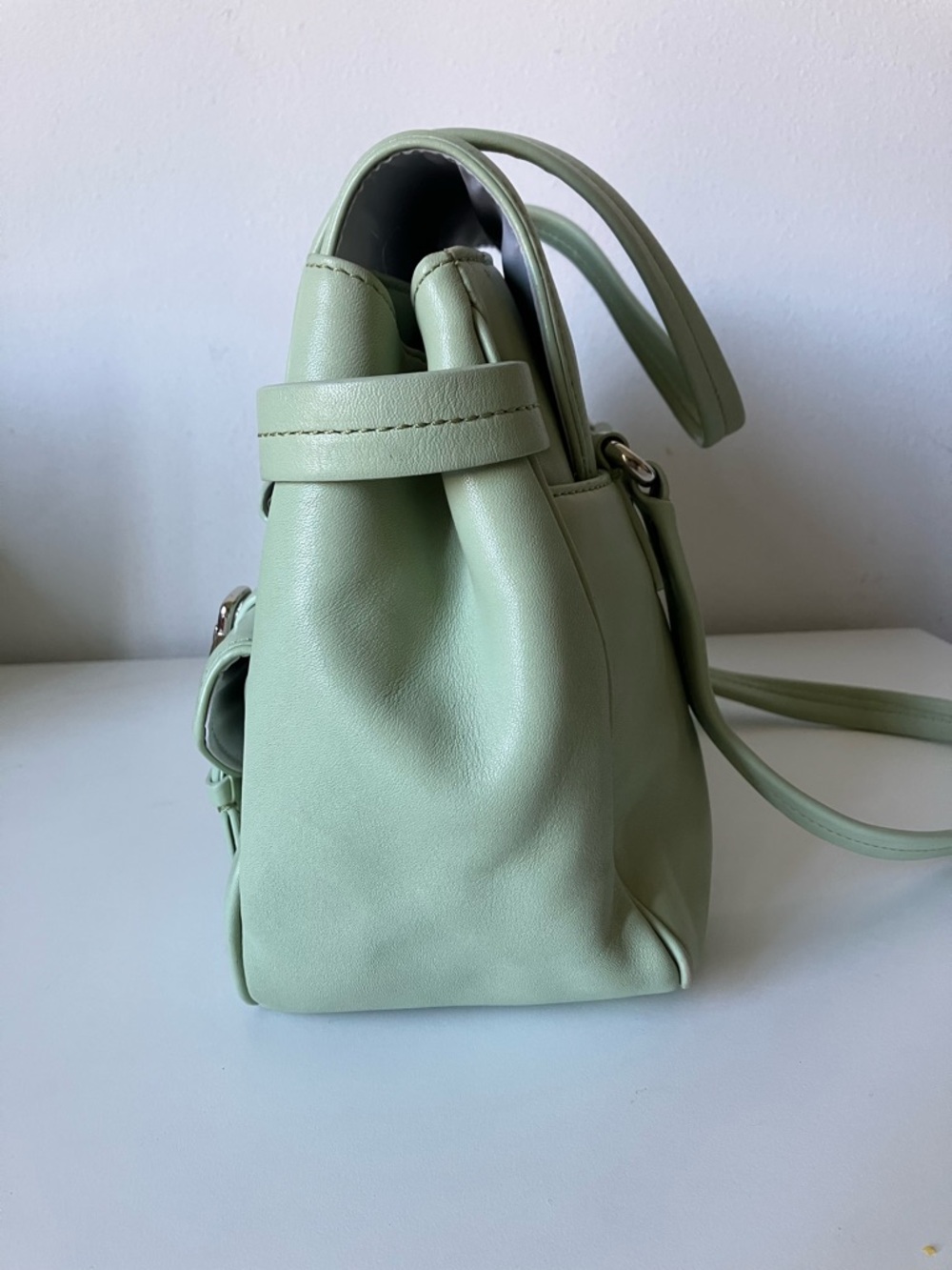 Cole Haan Alexa Mint Green Flap Satchel - Picture 4 of 9